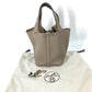 HERMES Picotin Lock PM 18 Tote Bag/Handbag in Taurillon Clemence Leather, Tourtiere Gray, for Women