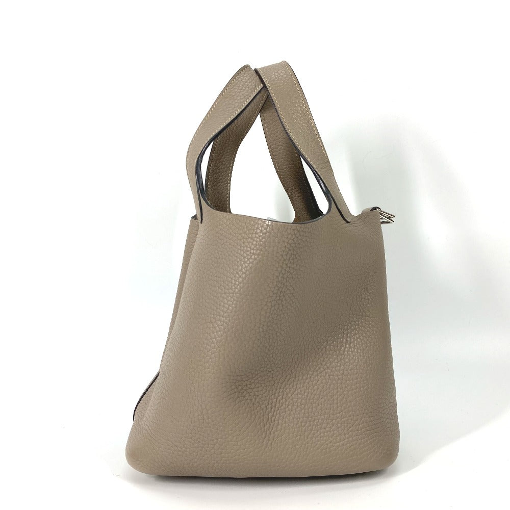 HERMES Picotin Lock PM 18 Tote Bag/Handbag in Taurillon Clemence Leather, Tourtiere Gray, for Women