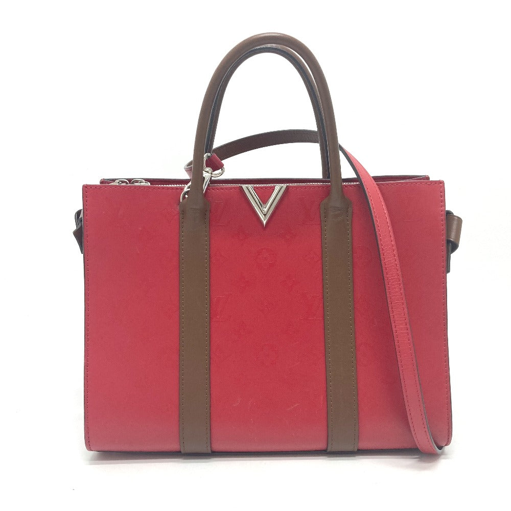 LOUIS VUITTON M42889 モノグラム ヴェリートートMM 2WAY トートバッグ レザー レディース レッド