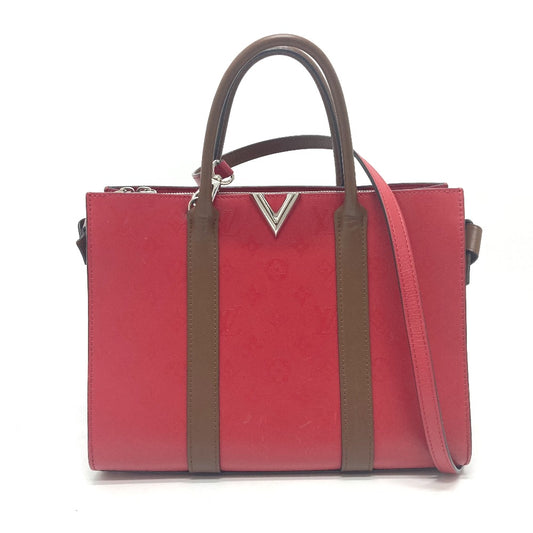 LOUIS VUITTON M42889 モノグラム ヴェリートートMM 2WAY トートバッグ レザー レディース レッド
