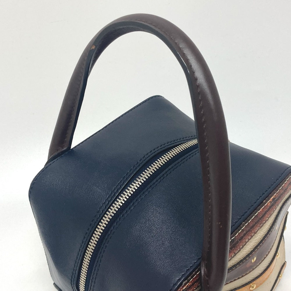 LOUIS VUITTON M52350 トロンプ ルイユ チェーン 2WAY ハンドバッグ レザー レディース ブラック/ベージュ