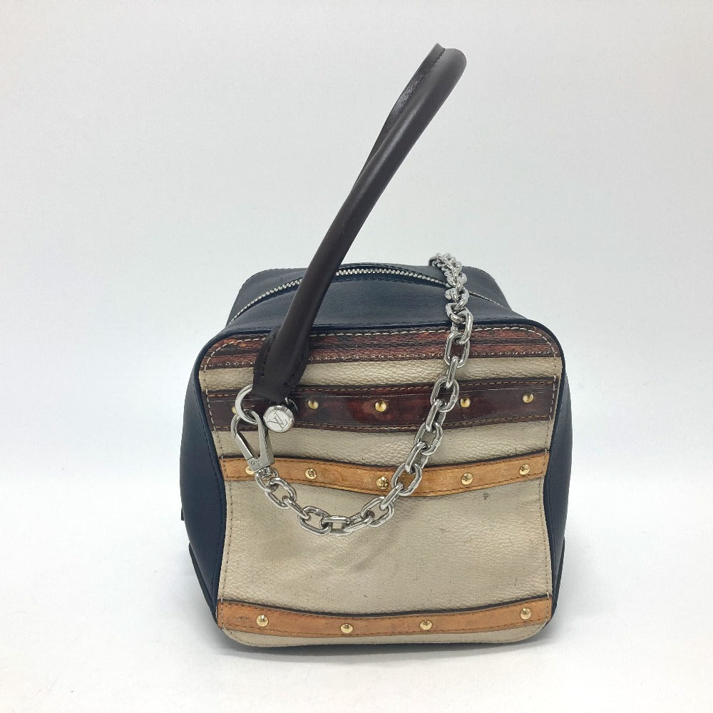 LOUIS VUITTON M52350 トロンプ ルイユ チェーン 2WAY ハンドバッグ レザー レディース ブラック/ベージュ
