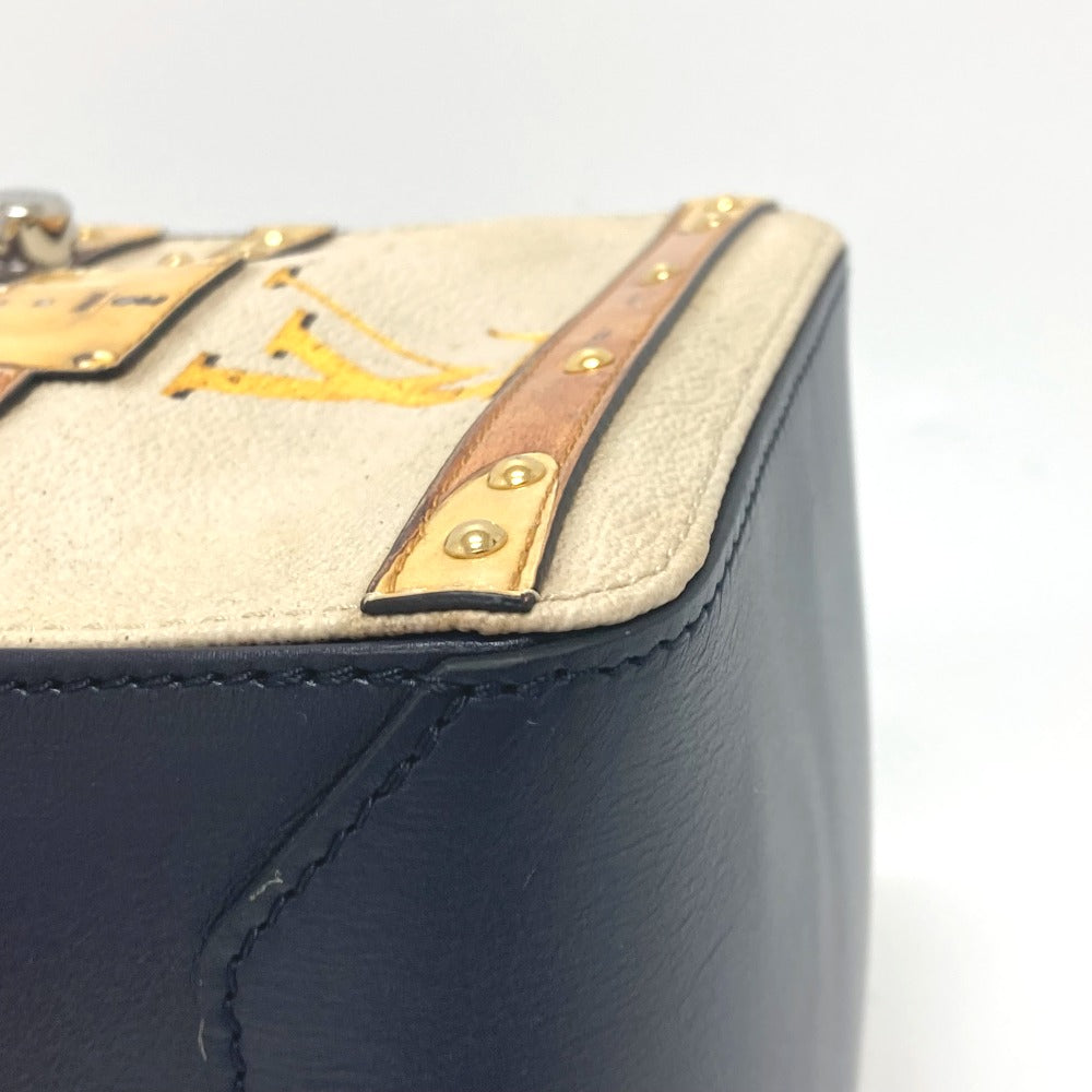 LOUIS VUITTON M52350 トロンプ ルイユ チェーン 2WAY ハンドバッグ レザー レディース ブラック/ベージュ