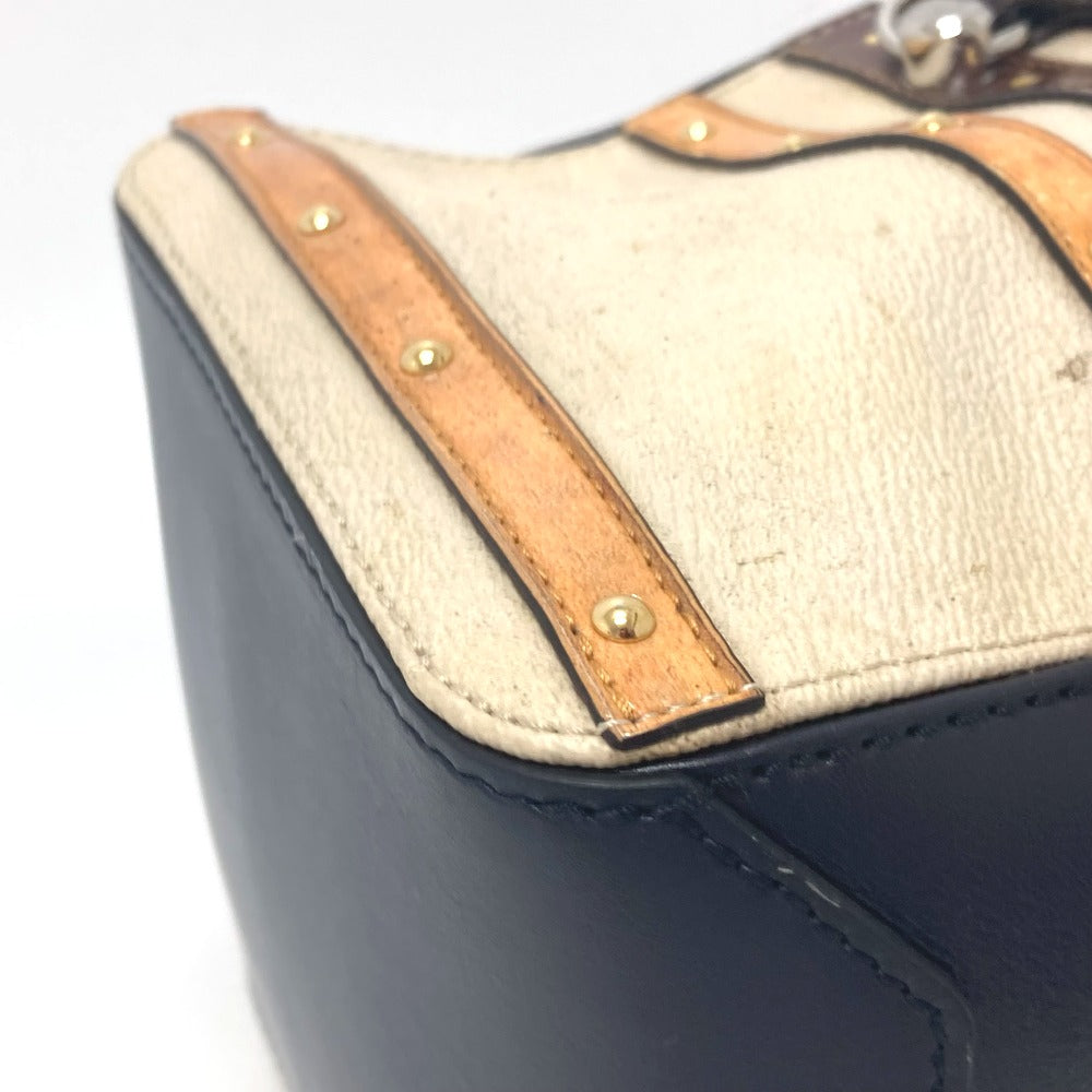 LOUIS VUITTON M52350 トロンプ ルイユ チェーン 2WAY ハンドバッグ レザー レディース ブラック/ベージュ