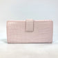 Alexander Wang Rhinestone Skull Crocodile Embossed Leather Long Wallet, Pink