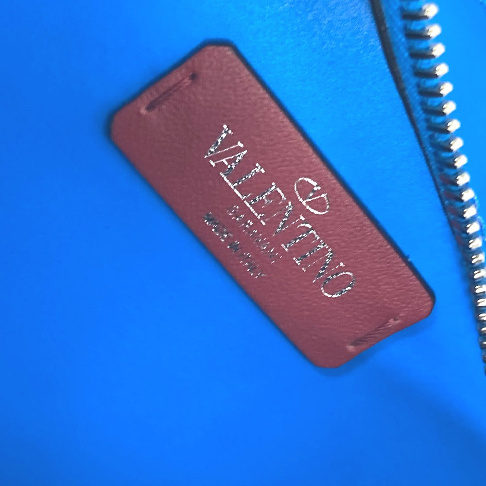 VALENTINO TY0B0719 VLTN Logo Body Bag, Crossbody Shoulder Bag, Waist Bag, Leather, Men's, Blue