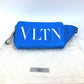 VALENTINO TY0B0719 VLTN Logo Body Bag, Crossbody Shoulder Bag, Waist Bag, Leather, Men's, Blue