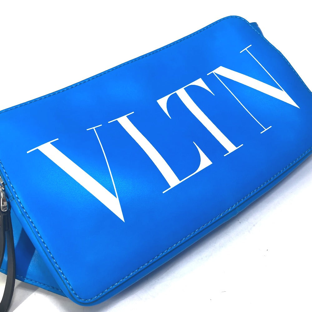 VALENTINO TY0B0719 VLTN Logo Body Bag, Crossbody Shoulder Bag, Waist Bag, Leather, Men's, Blue