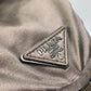 PRADA logo plate triangle logo triangle logo plate backpack bag rucksack women's satin brown