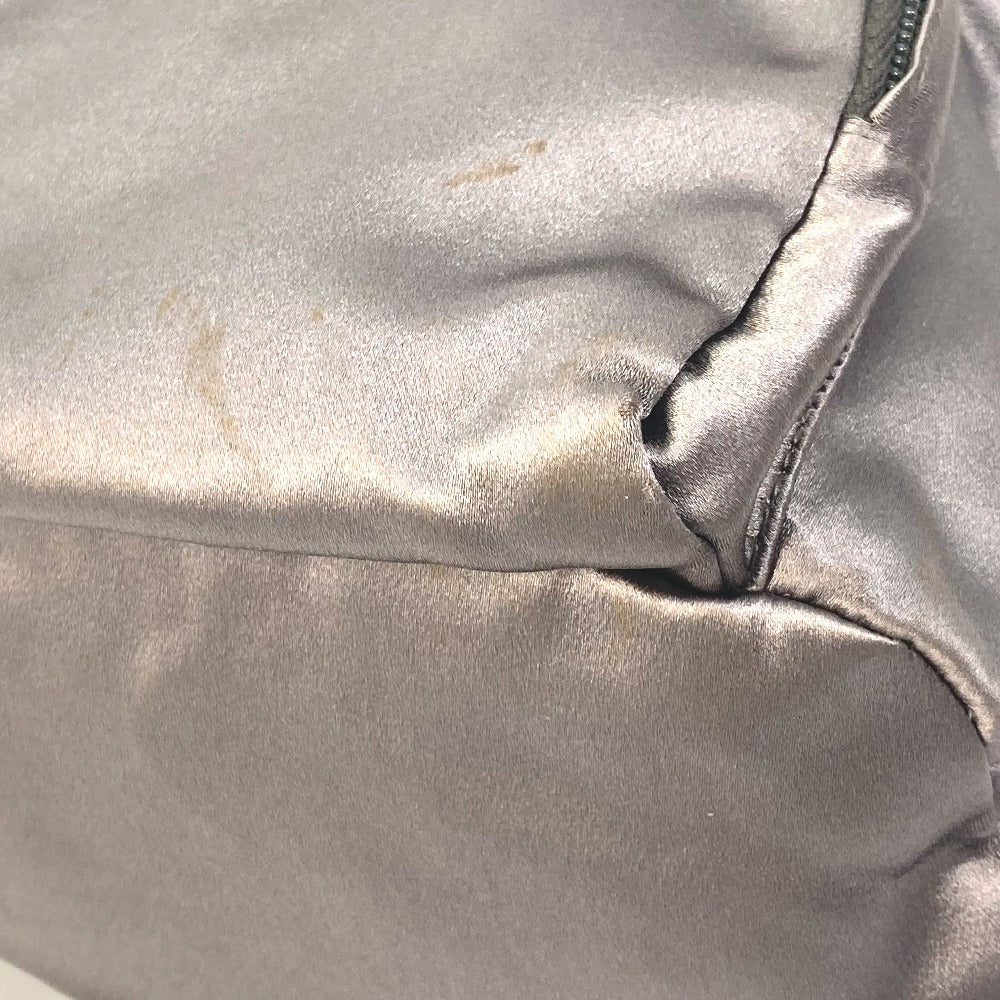 PRADA logo plate triangle logo triangle logo plate backpack bag rucksack women's satin brown