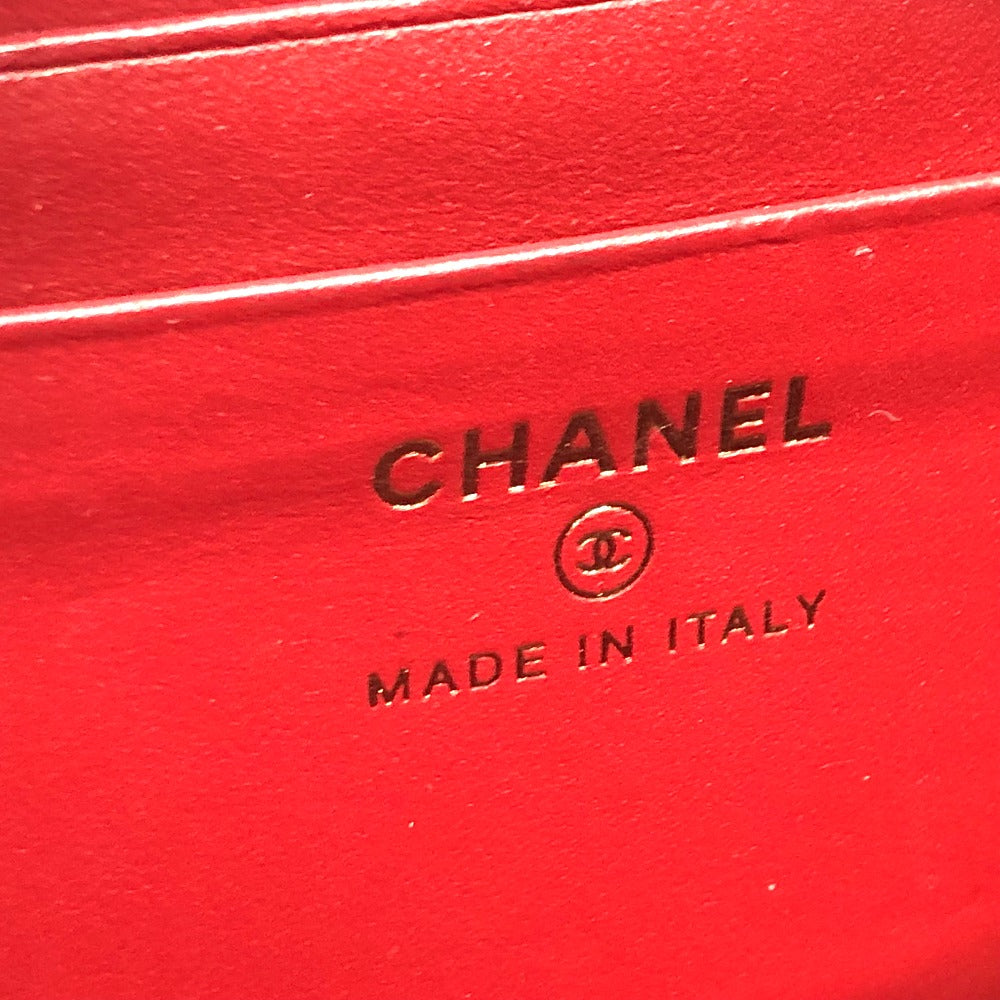 CHANEL A84452 CC フィリグリー マトラッセ チェーン ミニ ショルダーバッグ キャビアスキン レディース レッド