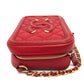 CHANEL A84452 CC フィリグリー マトラッセ チェーン ミニ ショルダーバッグ キャビアスキン レディース レッド