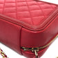 CHANEL A84452 CC フィリグリー マトラッセ チェーン ミニ ショルダーバッグ キャビアスキン レディース レッド