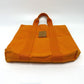 HERMES Foule de Cabas Hawaii French Festival Canvas Tote Bag, Women's, Orange