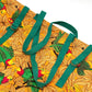 HERMES Parakeet Bird Print Canvas Tote Bag for Women, Orange