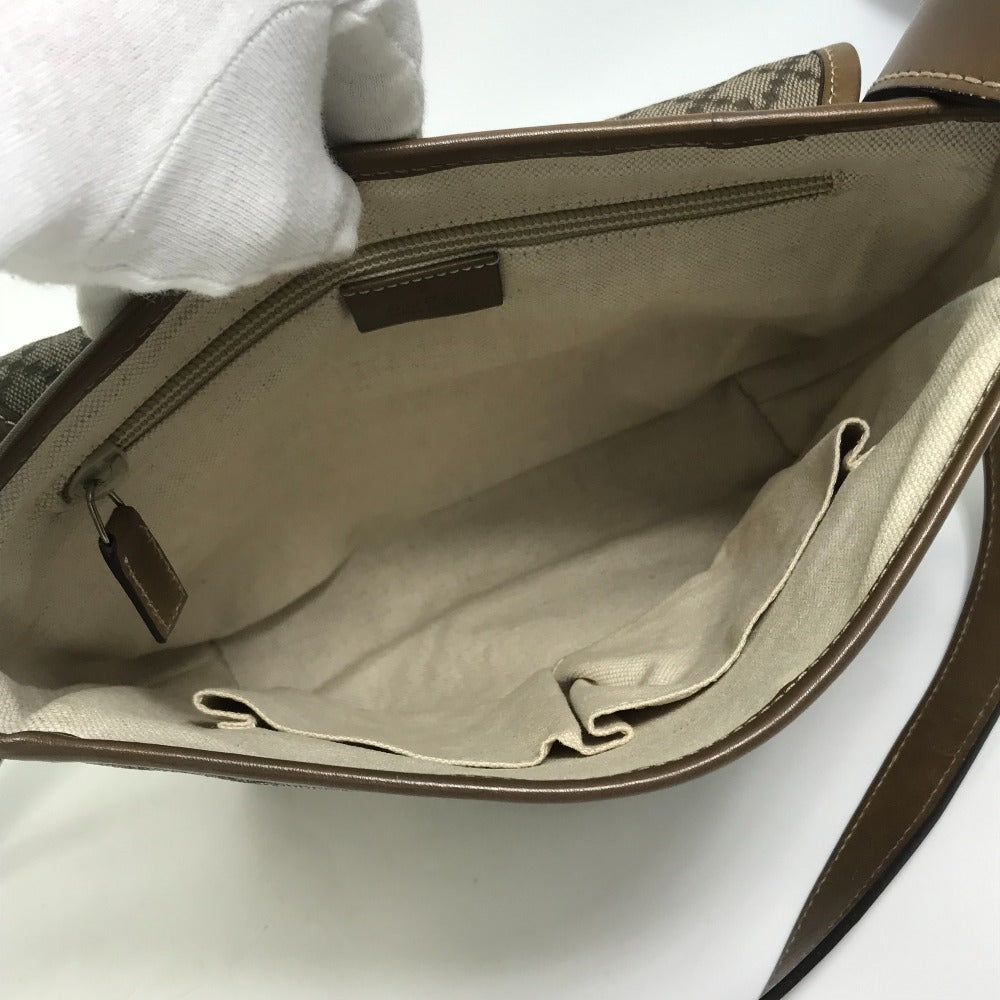GUCCI 295679 Diamante Shoulder Bag with Flap, PVC/Leather, Beige, Men's