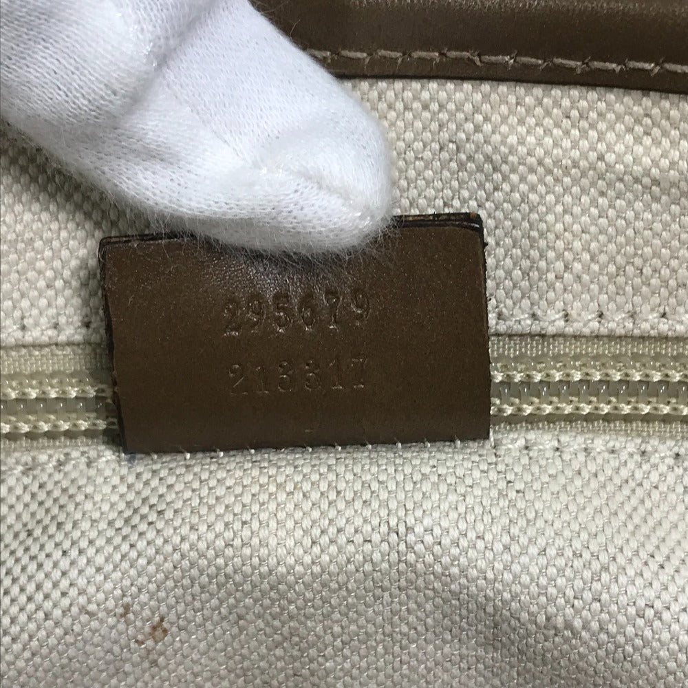 GUCCI 295679 Diamante Shoulder Bag with Flap, PVC/Leather, Beige, Men's