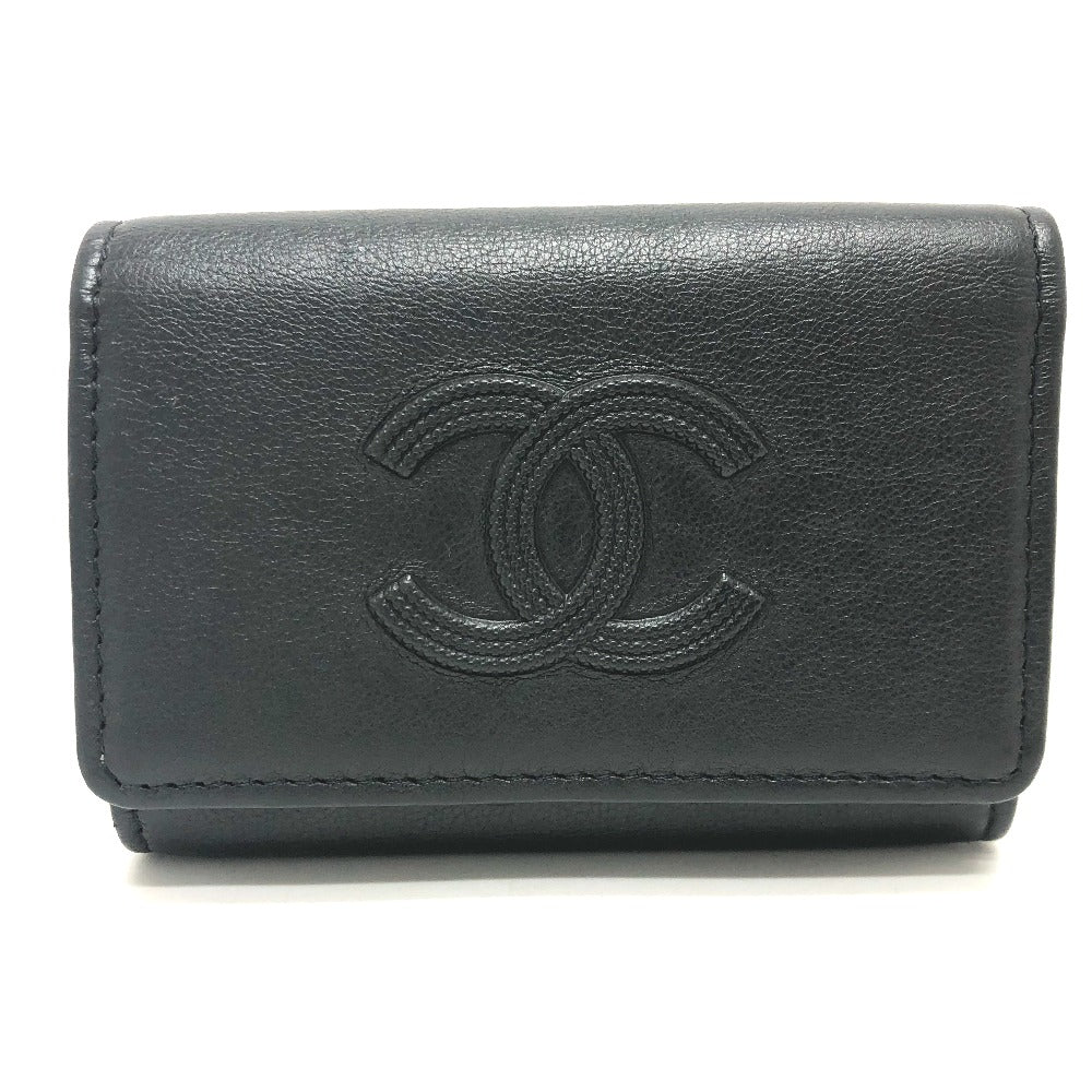 CHANEL ココマーク 4連 キーリング付き キーケース キーケース レザー レディース ブラック