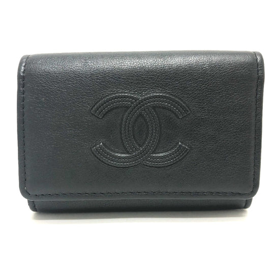 CHANEL ココマーク 4連 キーリング付き キーケース キーケース レザー レディース ブラック