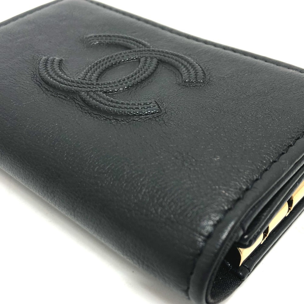 CHANEL ココマーク 4連 キーリング付き キーケース キーケース レザー レディース ブラック