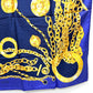 CELINE Jewelry Motif Large Vintage Silk Scarf, Purple