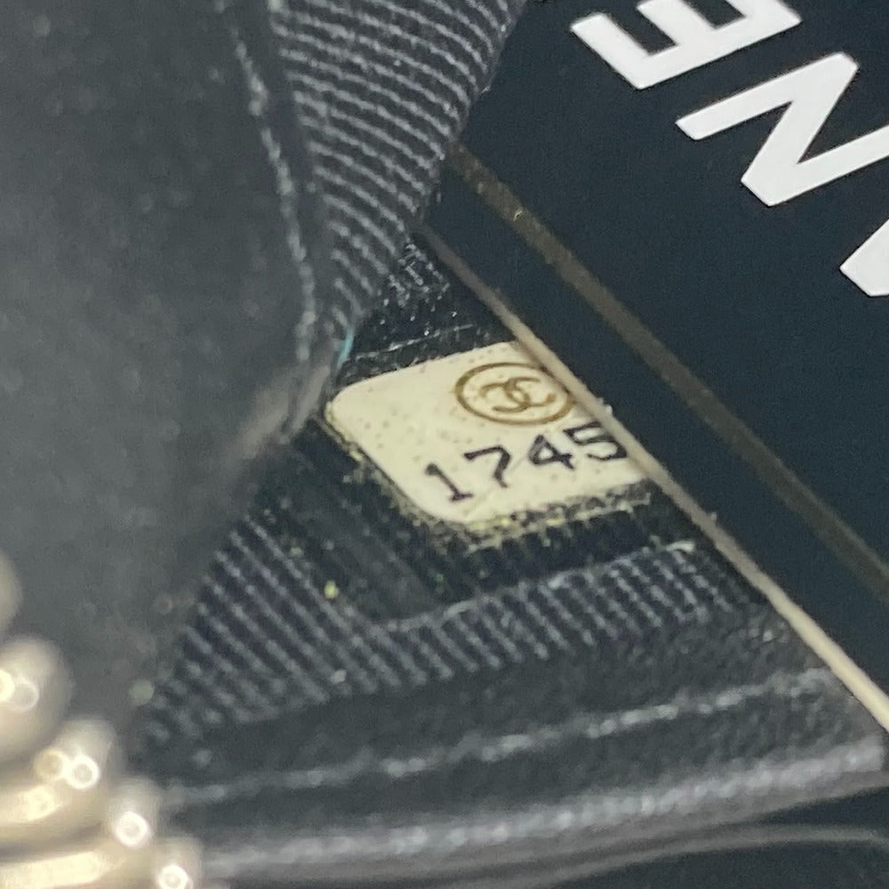 CHANEL ココマーク CC マトラッセ キルティング ラウンドファスナー 長財布 ラムスキン レディース ブラック