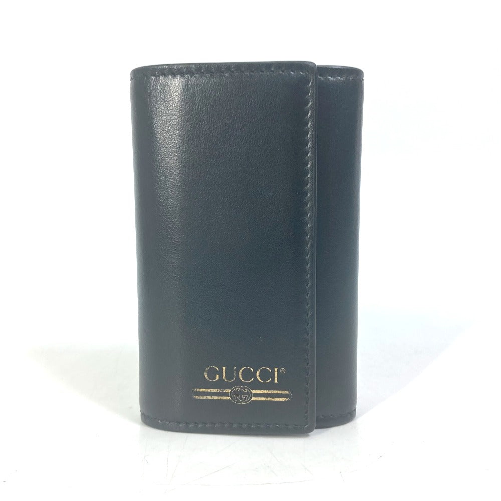 GUCCI 547588 ロゴ 6連 鍵 キーケース レザー レディース ブラック