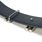 HERMES H Belt Ash Au Carré Togo Women's Belt in Blanc/Noir Grey