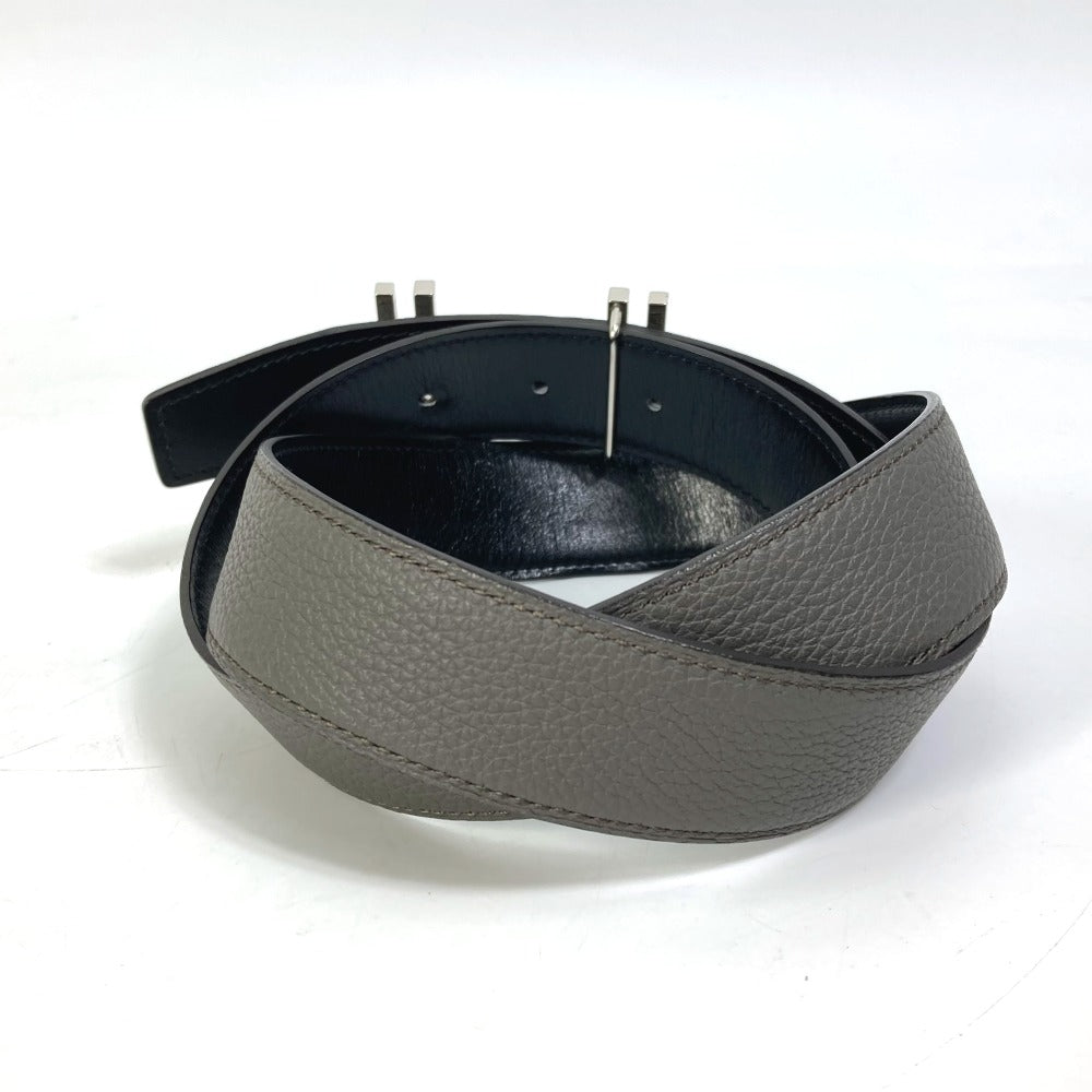 HERMES H Belt Ash Au Carré Togo Women's Belt in Blanc/Noir Grey