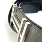 HERMES H Belt Ash Au Carré Togo Women's Belt in Blanc/Noir Grey