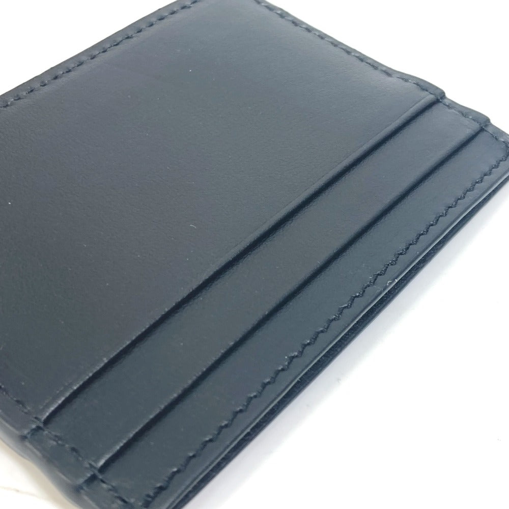 GUCCI 547596 Logo Business Card Holder, Pass Case, Card Case, Leather, Men's, Black