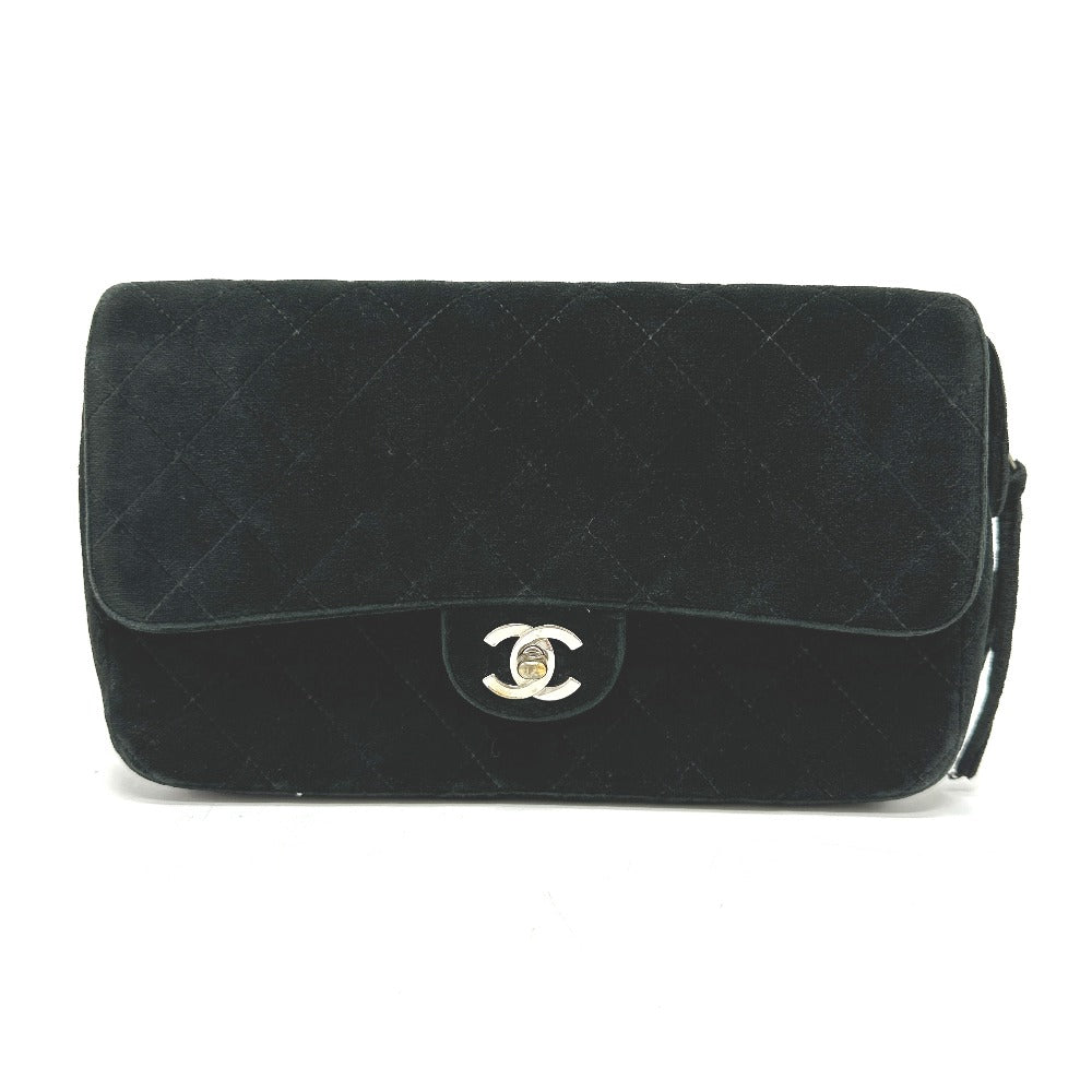 CHANEL マトラッセ バックパック チェーン リュックサック ベロア レディース ブラック
