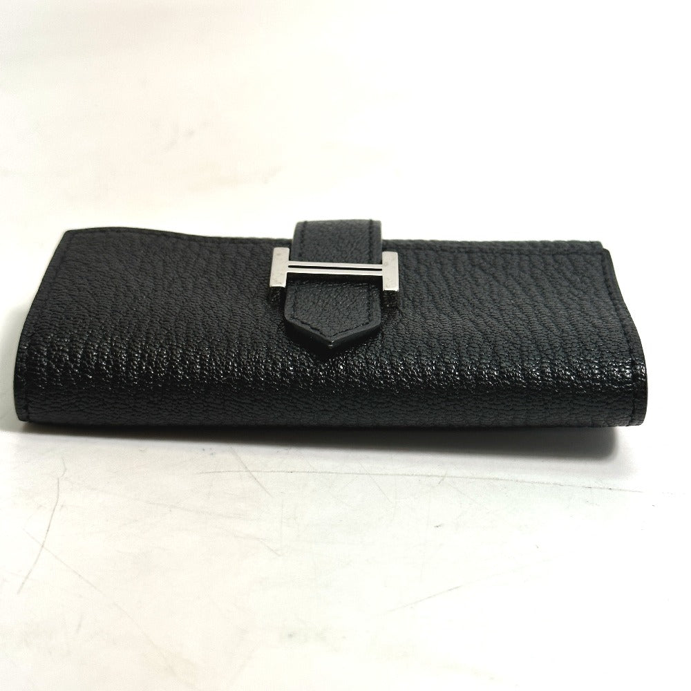 HERMES H hardware Bearn 4-ring key case, Chevre Mysore, unisex, black