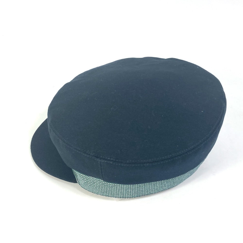 HERMES Serie Cavale Newsboy Hat, Cotton, Navy, Women's