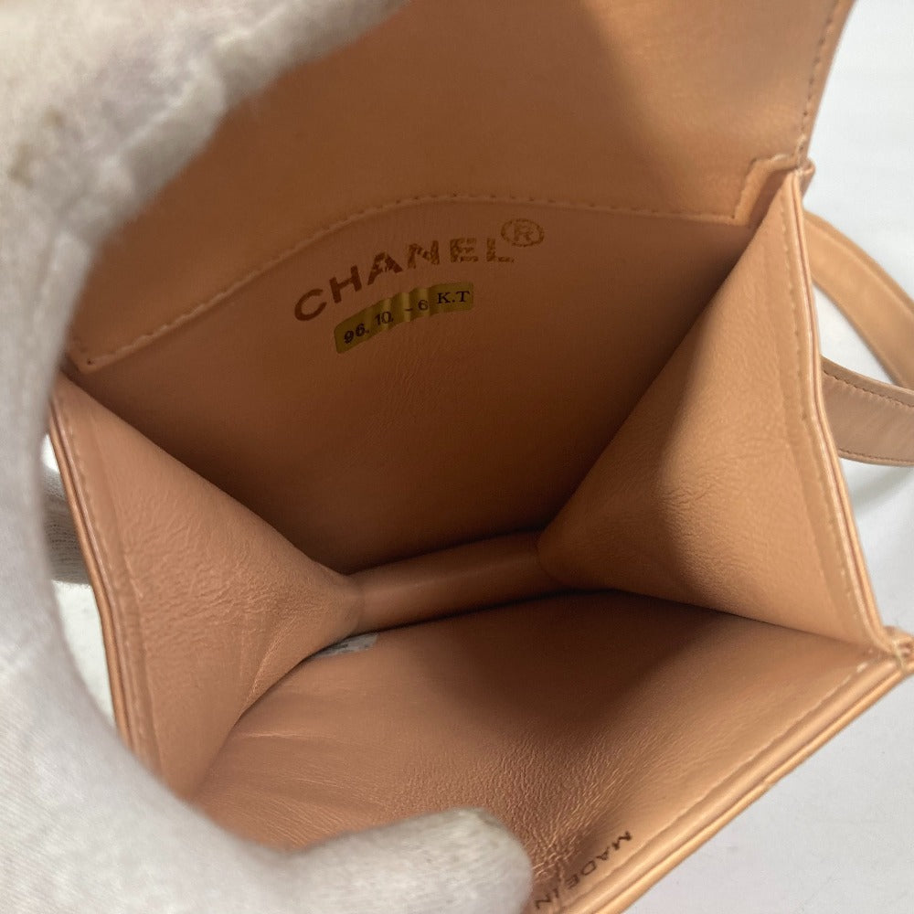 CHANEL Neck Pouch, Smartphone Pouch, Matelasse Pouch, Quilted Shoulder Bag, Lambskin, Women's, Pink