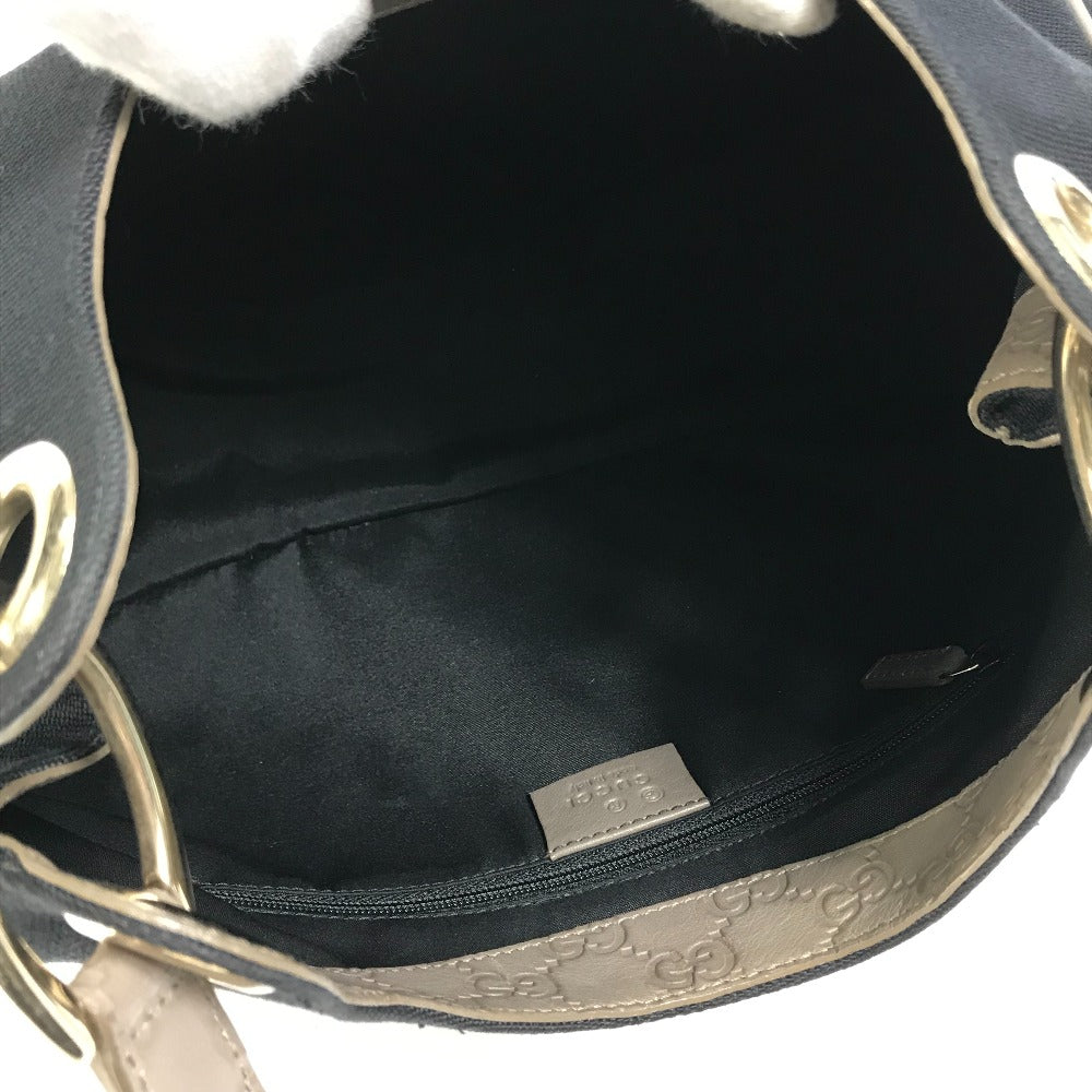 GUCCI 257265 GG Guccissima Logo Shoulder Bag in Canvas/Leather, Dark Navy