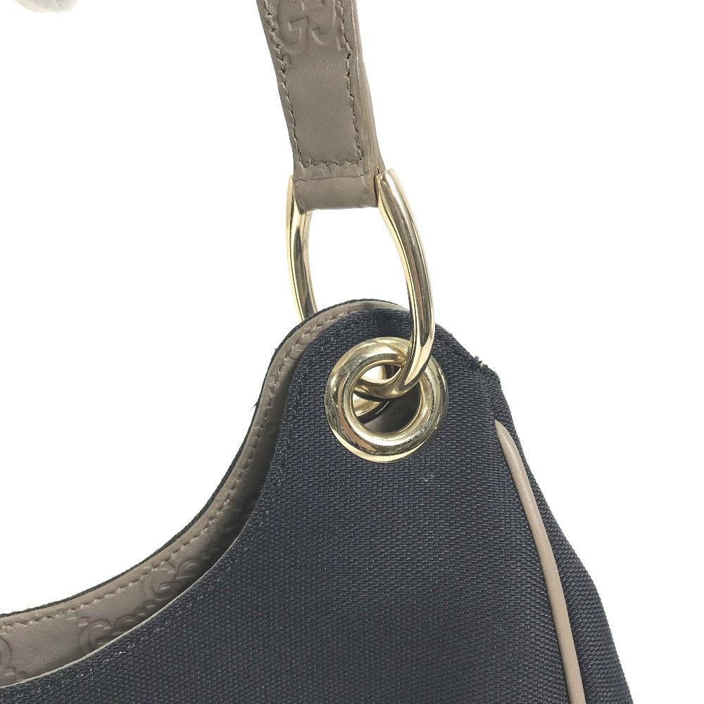 GUCCI 257265 GG Guccissima Logo Shoulder Bag in Canvas/Leather, Dark Navy