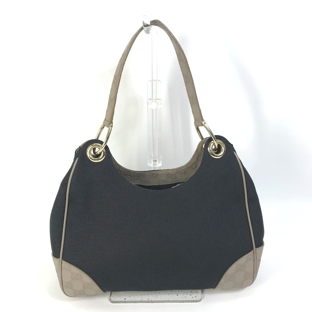 GUCCI 257265 GG Guccissima Logo Shoulder Bag in Canvas/Leather, Dark Navy