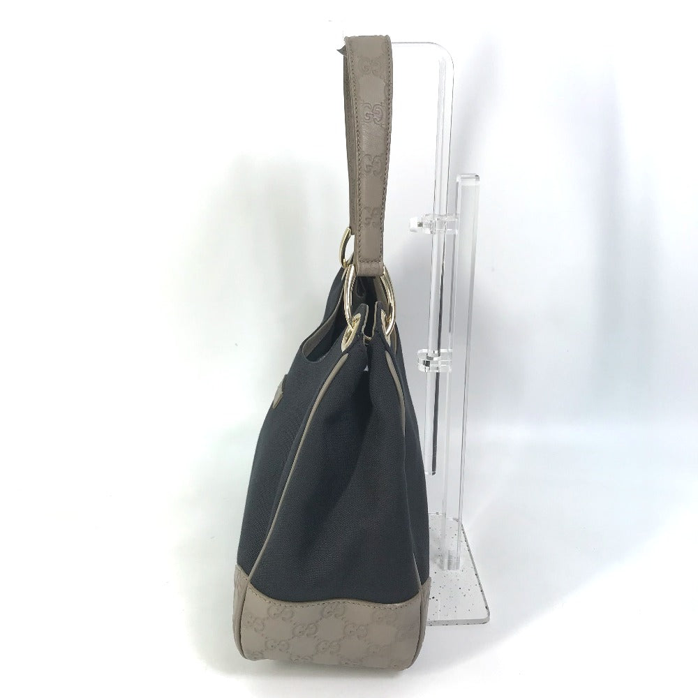 GUCCI 257265 GG Guccissima Logo Shoulder Bag in Canvas/Leather, Dark Navy