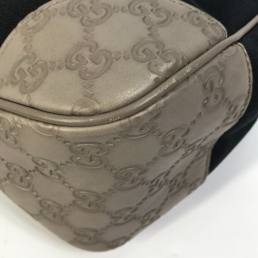 GUCCI 257265 GG Guccissima Logo Shoulder Bag in Canvas/Leather, Dark Navy