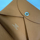 HERMES Calvi Duo Wallet, Coin Purse, Card Case, Epsom Leather, Women's, Gold/Brown
