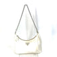 PRADA 1BH204 Triangle Logo Plate Re-Edition 2005 Crossbody Chain Shoulder Bag with Pouch, Nylon, White