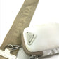 PRADA 1BH204 Triangle Logo Plate Re-Edition 2005 Crossbody Chain Shoulder Bag with Pouch, Nylon, White