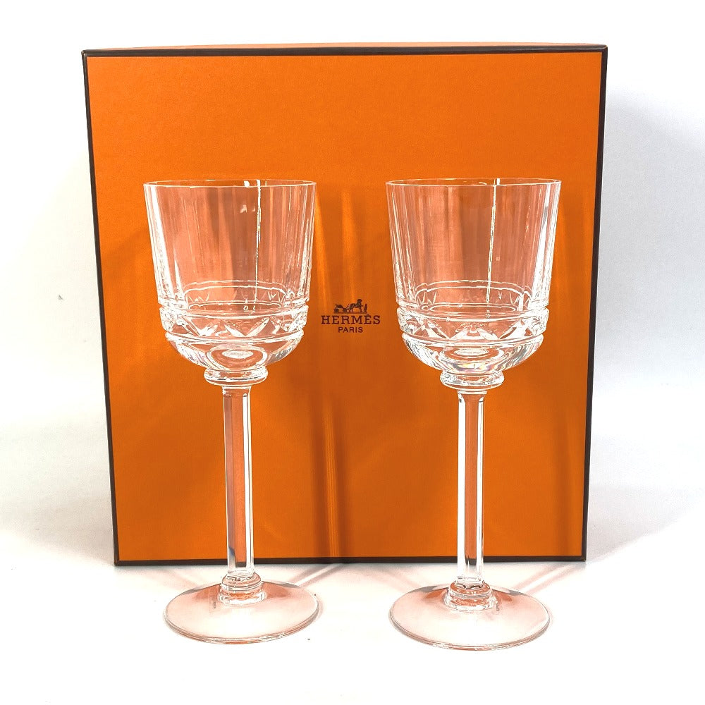 HERMES Iskender Red Wine Glasses, Pair, Tableware, Glassware, Unisex, Clear