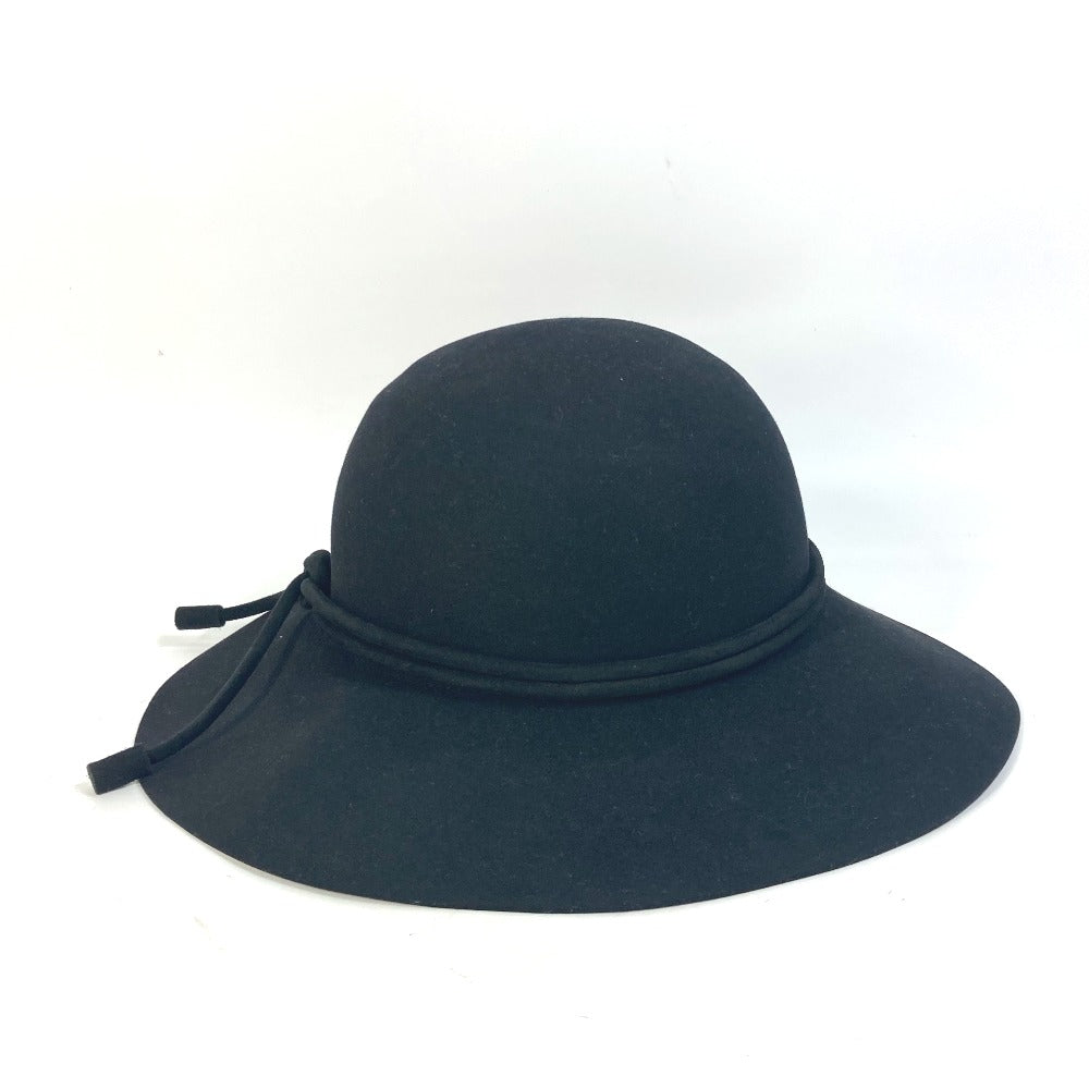 HERMES Wool Rope Hat, Women's, Black