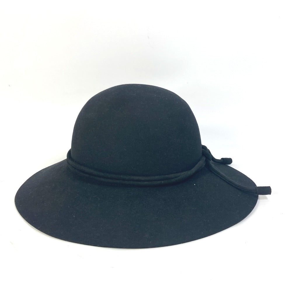 HERMES Wool Rope Hat, Women's, Black