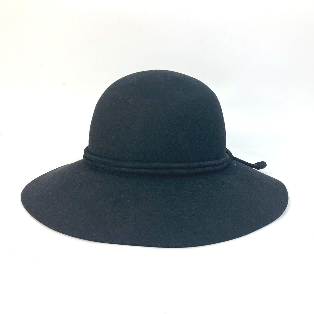 HERMES Wool Rope Hat, Women's, Black