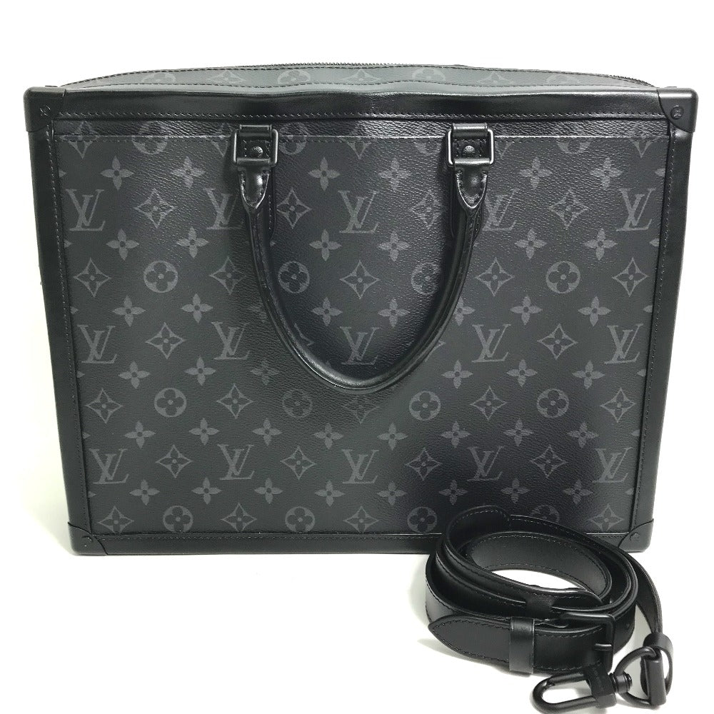 LOUIS VUITTON M44952 Monogram Eclipse Soft Trunk Briefcase, Handbag, 2-Way Shoulder Bag, Business Bag, Monogram Eclipse Canvas, Men's, Black