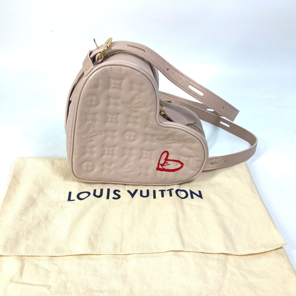 LOUIS VUITTON M58738 Monogram Sac Cool Fall in Love Heart Box Bag, Crossbody Pochette Shoulder Bag, Leather, Women's, Light Pink