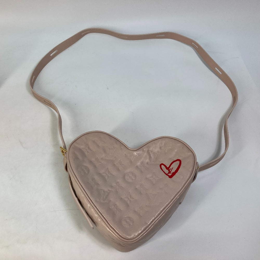 LOUIS VUITTON M58738 Monogram Sac Cool Fall in Love Heart Box Bag, Crossbody Pochette Shoulder Bag, Leather, Women's, Light Pink